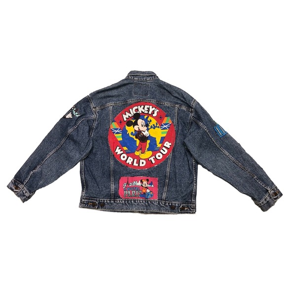 Vtg Levis Trucker Jacket Men's M‎ Blue Denim 70507-4890 Mickey Mouse World Tour
